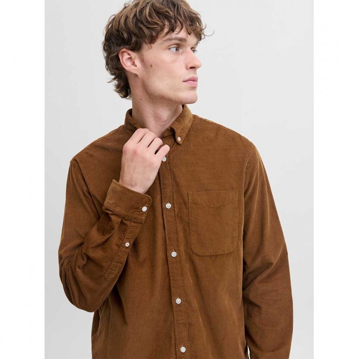JACK & JONES  JJECLASSIC CORD SHIRT L/S SN BROWN