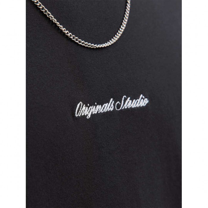 JACK & JONES JORNORREBRO EMB TEE LS CREW NECK BLACK