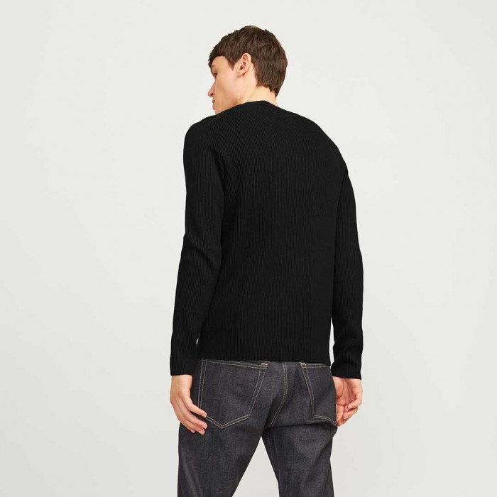 JACK & JONES JJEPERFECT KNIT CREW NECK LN BLACK