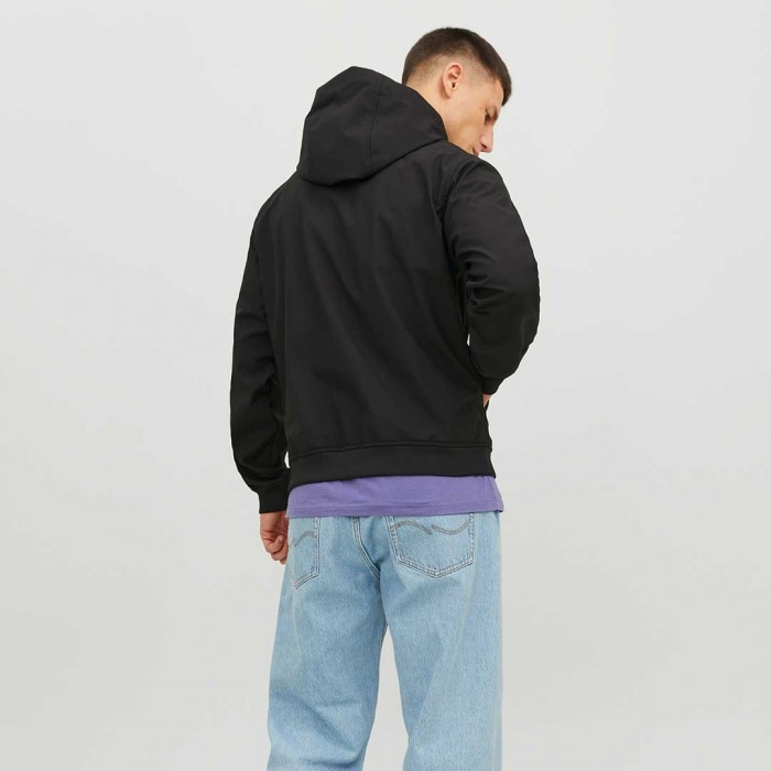 JACK & JONES JJEBASIC SOFTSHELL HOOD NOOS BLACK