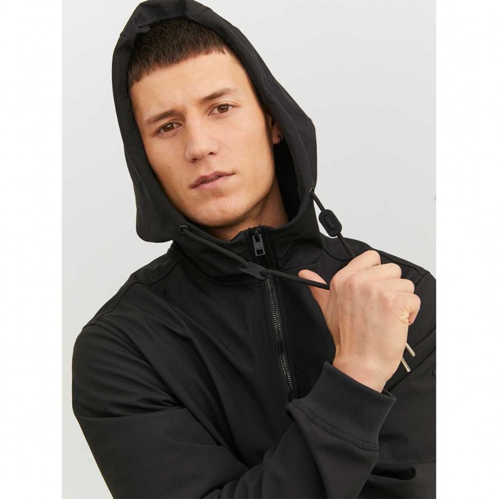 JACK & JONES JJEBASIC SOFTSHELL HOOD NOOS BLACK