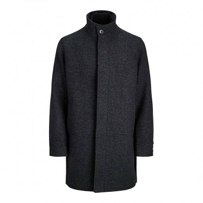 JACK & JONES JPRCCKEITH WOOL BLEND STANCOLLAR COAT SN DARK GREY