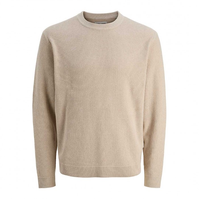 JACK & JONES JCOTIER KNIT CREW NECK BEIGE