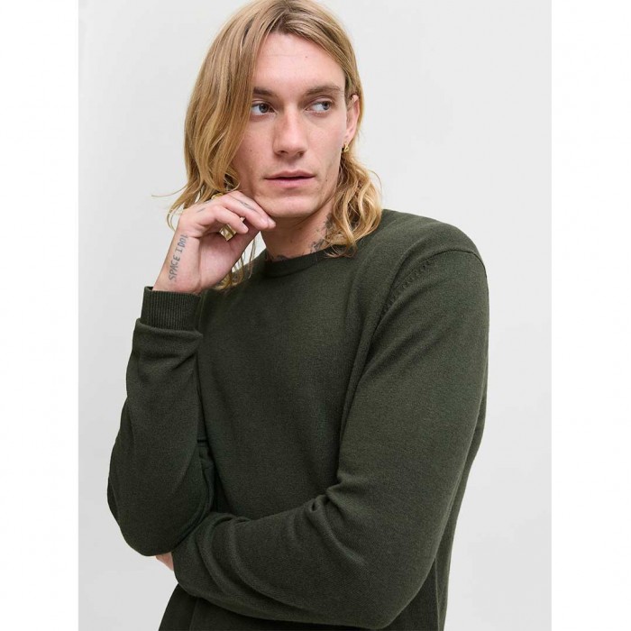JACK & JONES JJEEMIL KNIT CREW NECK NOOS GREEN