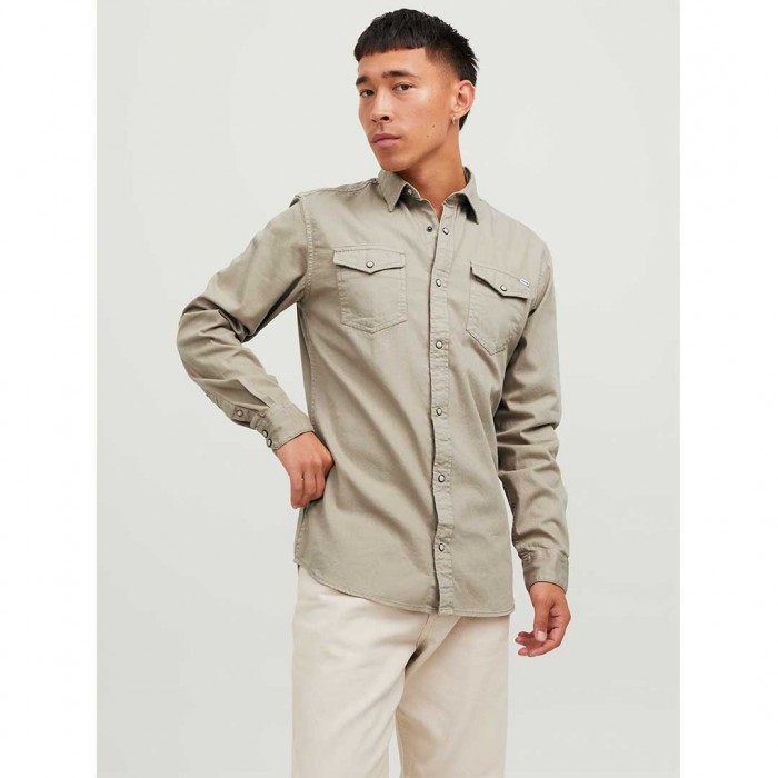 JACK & JONES JJESHERIDAN SHIRT L/S NOOS BEIGE