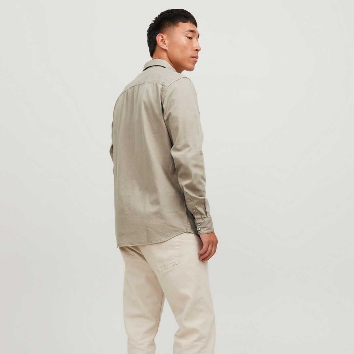 JACK & JONES JJESHERIDAN SHIRT L/S NOOS BEIGE
