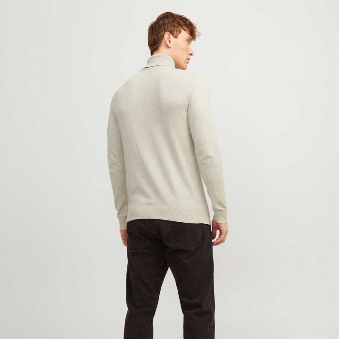 JACK & JONES JJEEMIL KNIT ROLL NECK NOOS ECRU