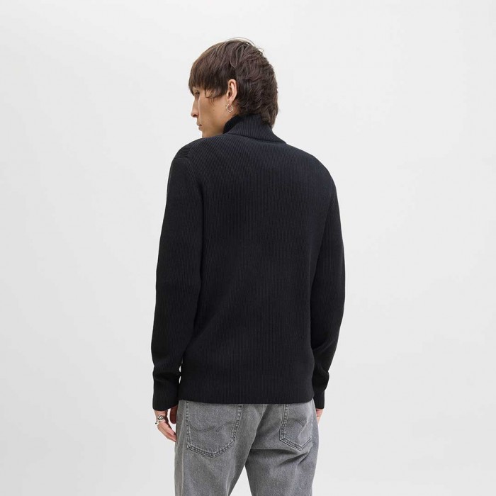 JACK & JONES JJEPERFECT KNIT ZIP CARDIGAN SN BLACK