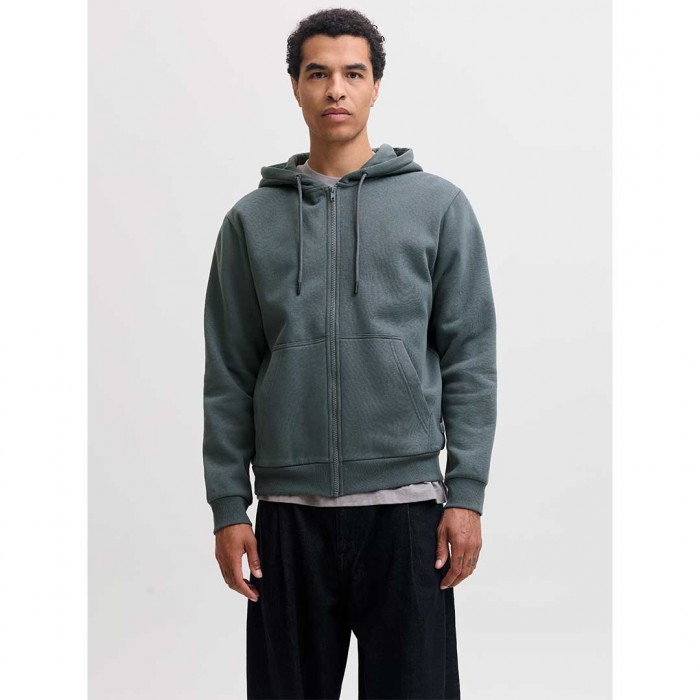 JACK & JONES  JJEBRADLEY SWEAT ZIP HOOD NOOS DARK GRAY