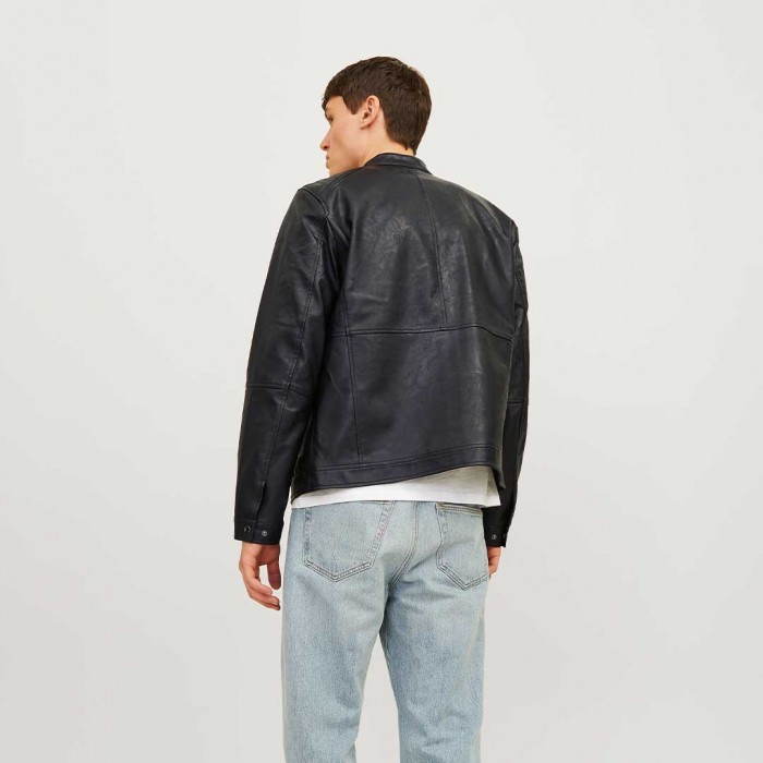 JACK & JONES  JCODYLAN PU BIKER JACKET NOOS BLACK