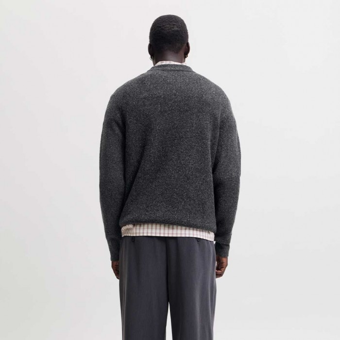 JACK & JONES JORFREDERIKSBERG OLLIE KNIT CREW NECK GRAY