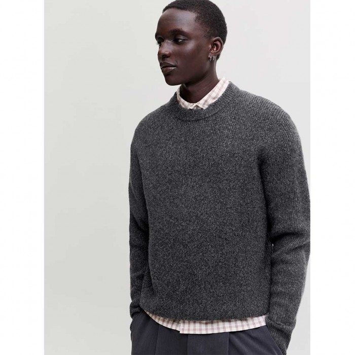 JACK & JONES JORFREDERIKSBERG OLLIE KNIT CREW NECK GRAY