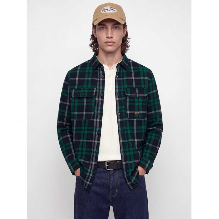 JACK & JONES JPRBLUIVY CHECK L/S OVERSHIRT SN GREEN