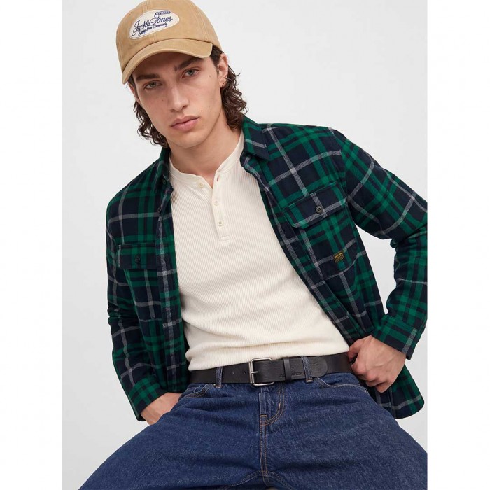 JACK & JONES JPRBLUIVY CHECK L/S OVERSHIRT SN GREEN