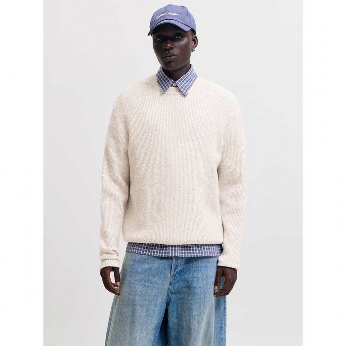 JACK & JONES  JORFREDERIKSBERG OLLIE KNIT CREW NECK WHITE