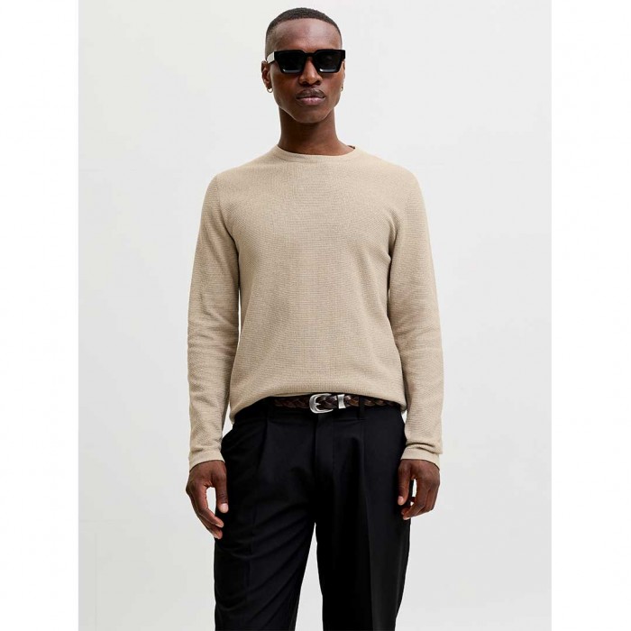 JACK & JONES JJAUSTIN KNIT CREW NECK NOOS ECRU