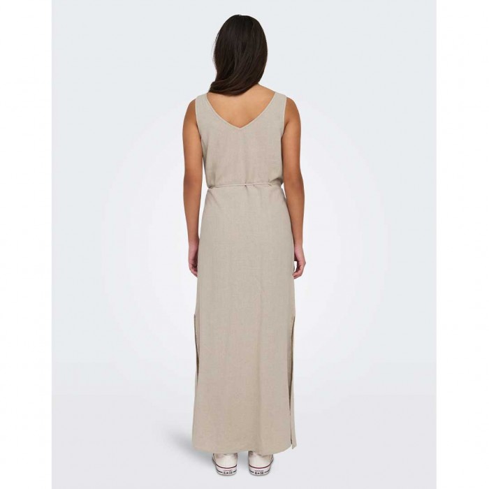 JDY JDYSAY S/L LINEN MAXI TIE DRESS WVN DIA BEIGE