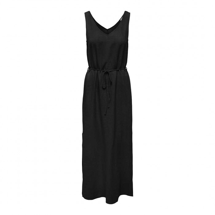 JDY JDYSAY S/L LINEN MAXI TIE DRESS WVN DIA BLACK