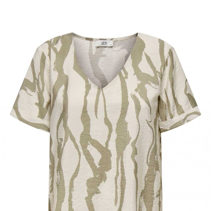 JDY JDYCAMILLE S/S V-NECK TOP WVN BEIGE
