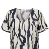 JDY JDYCAMILLE S/S V-NECK TOP WVN BLUE/BEIGE JDY JDYCAMILLE S/S V-NECK TOP WVN BLUE/BEIGE