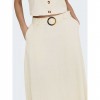 JDY JDYMILAN LINEN HW BELTED SKIRT WVN NOOS ECRU
