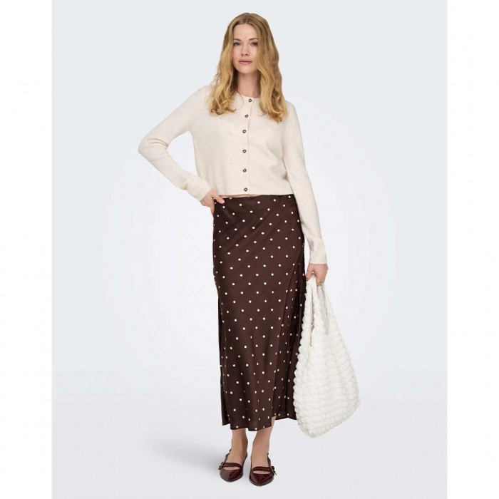 JDY JDYHAILEY SATIN MW MIDI SKIRT WVN EXP BROWN