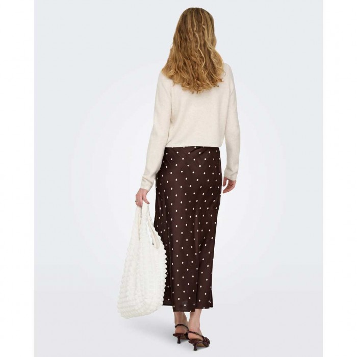 JDY JDYHAILEY SATIN MW MIDI SKIRT WVN EXP BROWN