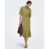 JDY JDYMILAN LINEN S/S MIDI DRESS WVN OLIVE JDY JDYMILAN LINEN S/S MIDI DRESS WVN OLIVE