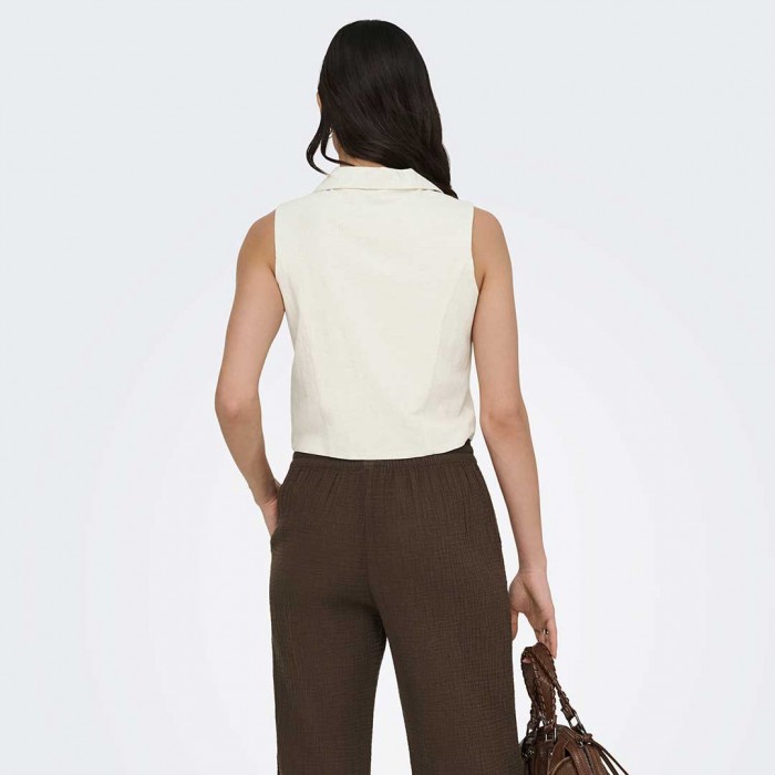 JDY JDYMILAN LINEN S/L WAISTCOAT WVN NOOS ECRU JDY JDYMILAN LINEN S/L WAISTCOAT WVN NOOS ECRU