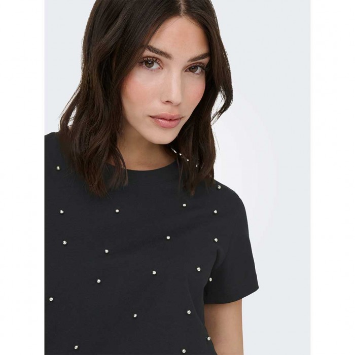 JDY JDYHESTER LIFE S/S STUD TOP JRS BLACK