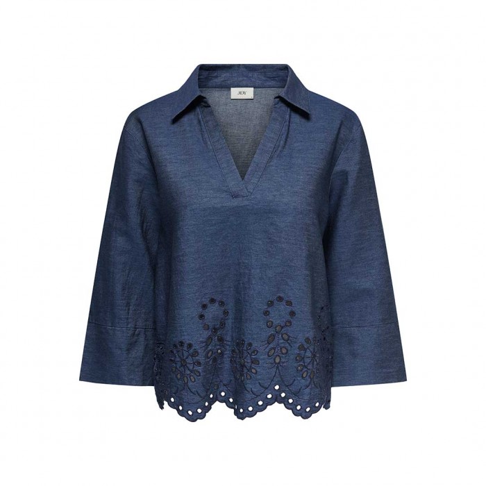 JDY JDYBILLE L/S CHAMBRAY EMBROIDERY TOP WVN BLUE