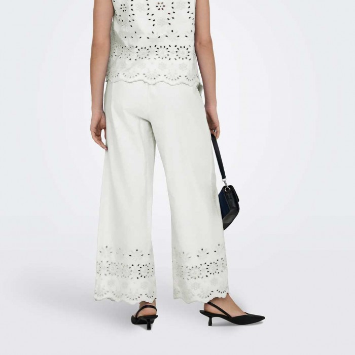 JDY JDYMARINA HW EMB. ANKLE PANT WVN WHITE JDY JDYMARINA HW EMB. ANKLE PANT WVN WHITE