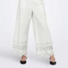 JDY JDYMARINA HW EMB. ANKLE PANT WVN WHITE