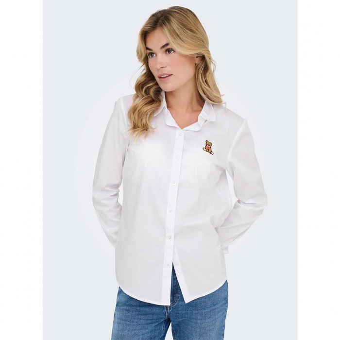 JDY JDYMIO L/S EMBROIDERY SHIRT WVN NOOS WHITE