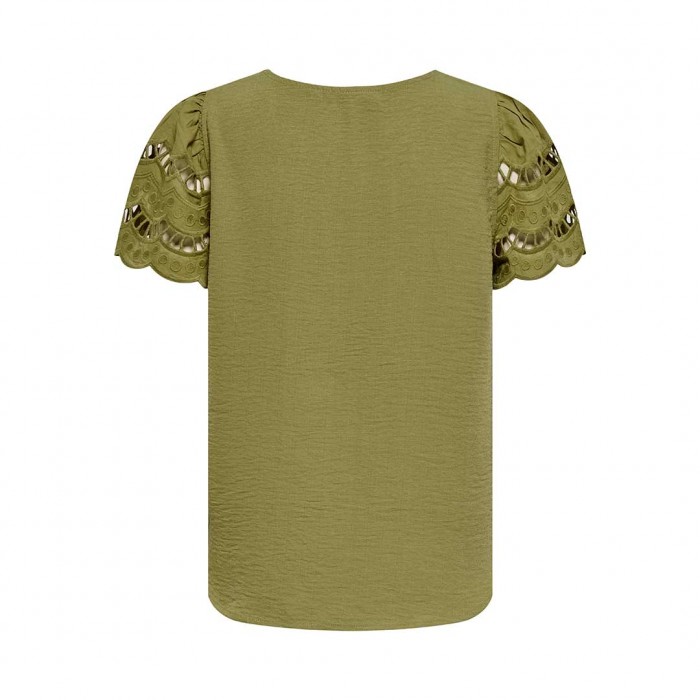 JDY JDYHANNAH S/S LACE TOP WVN DARK GREEN JDY JDYHANNAH S/S LACE TOP WVN DARK GREEN