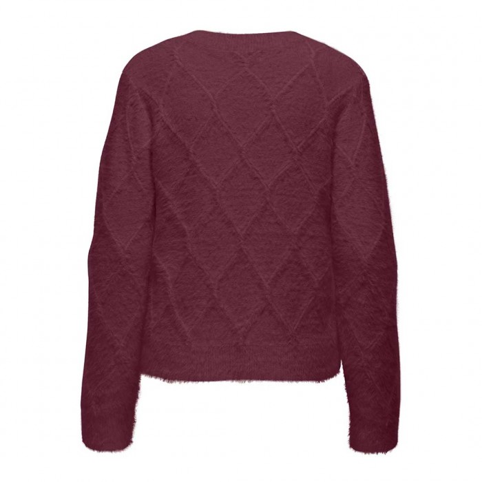JDY JDYJAYLA L/S O-NECK CARDIGAN KNT BORDO