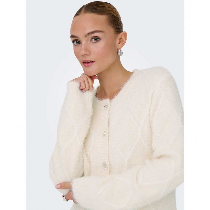 JDY JDYJAYLA L/S O-NECK CARDIGAN KNT ECRU