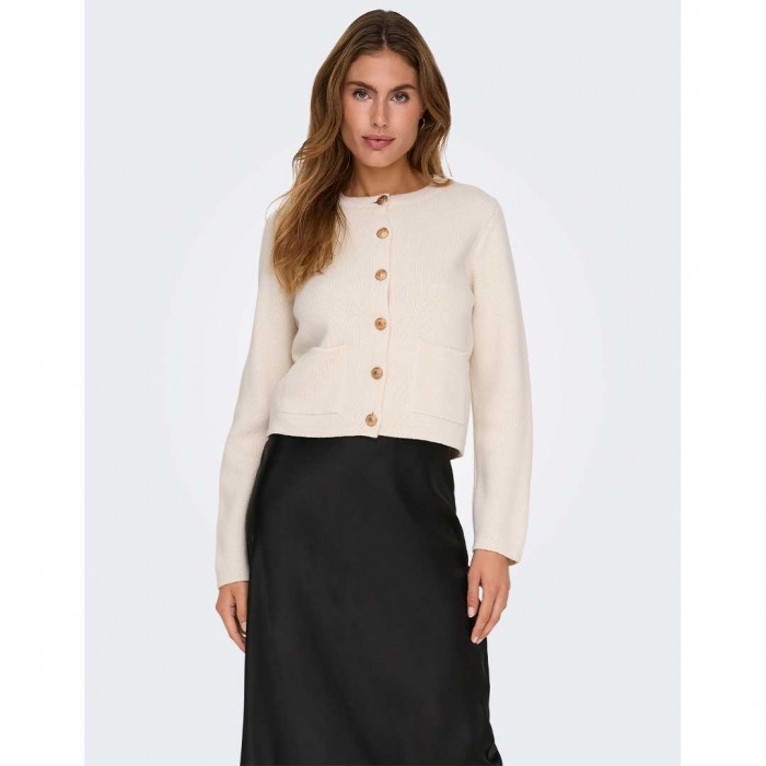 JDY JDYKIM L/S ON BUTTON CARDIGAN KNT NOOS ECRU