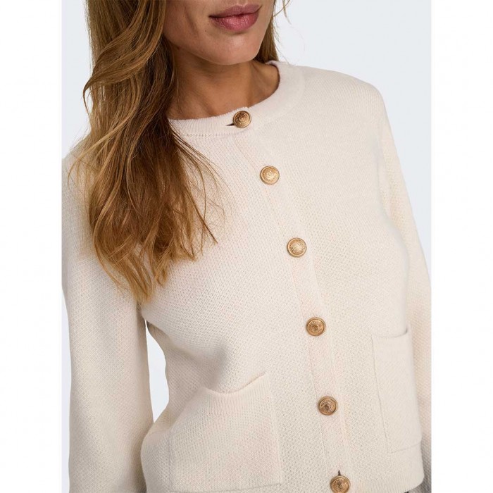 JDY JDYKIM L/S ON BUTTON CARDIGAN KNT NOOS ECRU