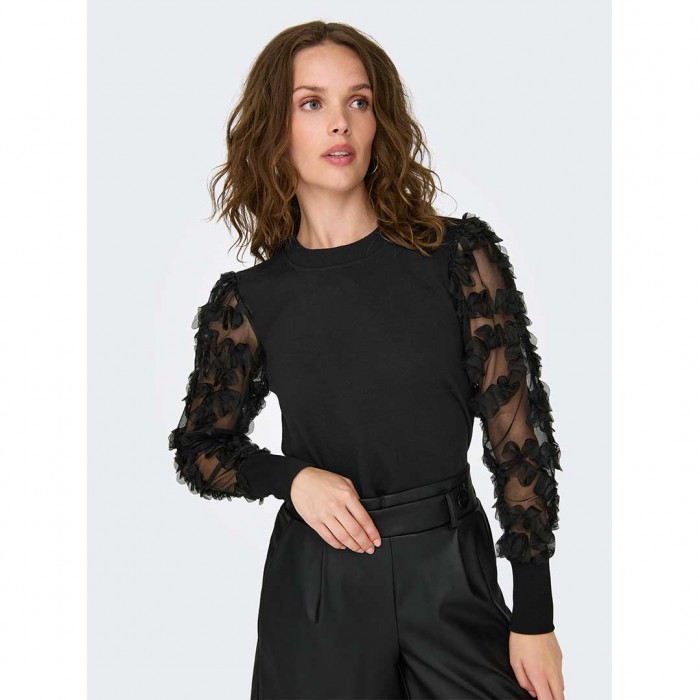 JDY JDYFAIRVIEW LIFE L/S SWEAT JRS NOOS BLACK