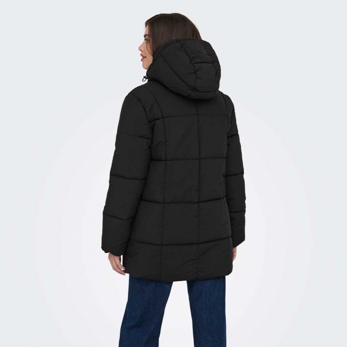 JDY JDYWONDER LONG HOOD PUFFER OTW SIJ BLACK