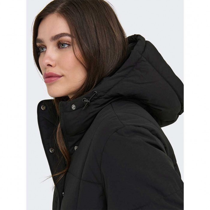 JDY JDYWONDER LONG HOOD PUFFER OTW SIJ BLACK
