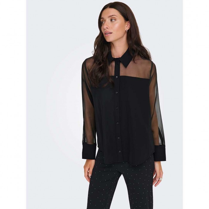 JDY JDYNANA L/S LOOSE SHIRT WVN DIA BLACK