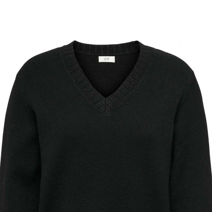 JDY  JDYPRIME LUREX LIFE L/S V-NECK PULL KNT BLACK