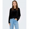 JDY JDYVICTORY L/S VELVET BOW TOP JRS BLACK