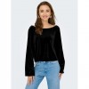 JDY JDYVICTORY L/S VELVET BOW TOP JRS BLACK