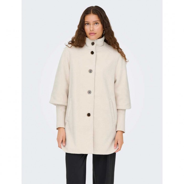JDY JDYORCHID BOUCLE RIB COAT OTW SGO ECRU