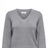 JDY JDYPRIME LUREX LIFE L/S V-NECK PULL KNT GREY JDY JDYPRIME LUREX LIFE L/S V-NECK PULL KNT GREY