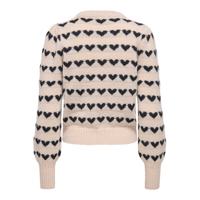 JDY  JDYSIGRID LIFE L/S ON PUFF PULL KNT NOOS ECRU