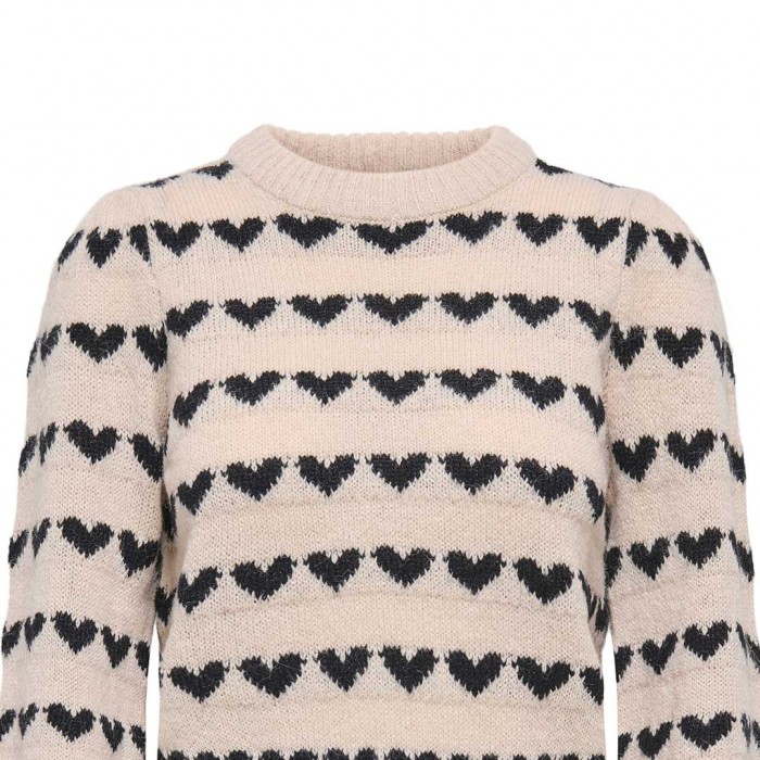 JDY  JDYSIGRID LIFE L/S ON PUFF PULL KNT NOOS ECRU
